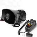 RULLINE 5 Tone Sound Car Siren Vehicle Horn with Mic PA Speaker System Emergency Sound Amplifier - 60W Electric Ambulance/Horn-Hoote/Siren/Traffic Sound with PA Microphone System