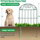 ADAVIN 10 Panels Collapsible Garden Fence Animal Barrier,10 Ft(L) x 24 in(H) Green Rustproof Metal Wire Panel Border for Dogs Rabbits, Flower Edging for Landscape Patio Yard Outdoor Decor, Arched