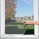 RDUIGT White Magnetic Window Screen Adjustable Window Net 55”x 36” Fiberglass Window Screen Mesh for House Windows with Magnets