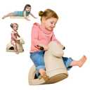 Nuby Rock 'N Ride Rocking Horse for Kids - Ride, Rock & Scoot Toy for Indoor & Outdoor Play - Balance & Coordination Development Toy - Ages 12+ Months - Beige Horse
