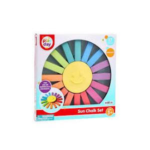 Play Day Sun Chalk Set, Multi-Color, Washable, Ages 3+, 17 Pieces 2 Pack