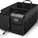 DRIVE - Car Trunk Organizer - Collapsible, Multi-Compartment Automotive SUV Car Organizer for Storage w/Adjustable Straps - Truck & Car Accessories for Women and Men - Black