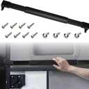 RV Screen Door Handle Grab Bar, RV Screen Door Protector, Push Bar for RV Screen Door, Adjustable from 21-5/8 to 28-5/8 Inch Screen Doors Closer, Camper Screen Door Protector for Travel Trailer (Black)