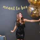 LINGTEER Meant to Bee Gold Glitter Bunting Banner Perfect for Wedding Bridal Shower Engagement Party Decorations.