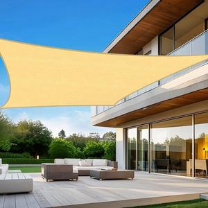 Artpuch Rectangular Breathable UV Block Sun Shade Sail Outdoor Covering Cloth for Deck, Backyard, Pool, 10'X10', Sand