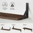 Forbena 24 Inch Long Floating Shelves for Wall Set of 3, Wooden Wall Bookshelf for Bedroom, Large Rustic Wood Hanging Book Shelves for Living Room Plants Kitchen Office Closet Storage (Dark Brown)