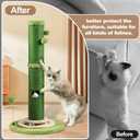 OYX Scratching Posts for Indoor Cats Adults, 31.8" Tall Cat Scratching Post, Bottom Mouse Hole and Interactive Ball Track, Top Hanging Interactive Ball for Large Cats, Kittens and All Types of Cats