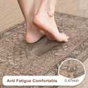 KIMODE Anti Fatigue Kitchen Mat 20"x59"+20"x32", Boho Distressed Kitchen Rugs Sets of 2, Kitchen Mats for Floor Cushioned Non Slip, Comfort Kitchen Floor Mats for Sink, Laundry, Desk Brown