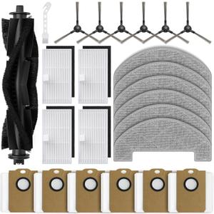 Bluevisk MS1 MAX Replacement Parts for For MONSGA MS1 MAX Robotic Vacuum Cleaner Parts with 1 Roller Brush, 4 HEAP, 6 Mop, 6 Dust Bags, 6 Side Brushes, 1 Clean Brush