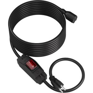 STARELO Extension Cord with ON/Off Waterproof Switch,Extension Cord with Switch 3-Prong Outdoor 1875W,Black Heavy Duty, 14/3 SJTW 15A 125V Grounded Plug Receptacle.(15FT,Black)