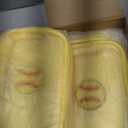 SilTriangle 6 Pcs Softball Clear Makeup Bag with Zipper Bulk Sport Goodie Clear PVC Pouch Organizer Waterproof Travel Case for Woman Team Gifts Birthday Decorations Supplies