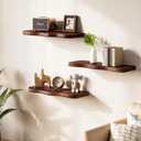 Organic Wavy Edge Floating Shelves,Hidden Brackets,2 Pack 24 in