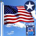 American Flag 3x5 Outdoor Heavy Duty, American Flags for outside 3x5 , Heavy Duty Nylon USA Flags with Durable Brass Grommets, Sewn Stripes Standard, 300D Nylon USA Flag for Indoor Outside Decoration