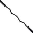 Olympic Barbell Bar 48", 2-Inch Curl Bar for Weight Lifting, Hip Thrusts, Squat, Biceps-Home Gym Weight Bar, Chrome Curling Bar for 2 Inch Weight Plates (Black)