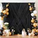 30ft x 12ft Black Backdrop Curtains for Wedding Parties, Wrinkle Free Photo Backdrop Drapes 6 Panels 5x12ft Back Drop Cloth for Birthday Retirement Halloween Photography Background
