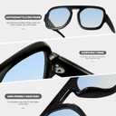 YDAOWKN Retro Square Aviator Sunglasses for Women Men Trendy Flat Top Sun Glasses UV Protection Vintage Shades
