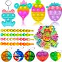 160 Pcs Fidget Toys Party Favors Pack, Randomly Selected Pop Sensory Set Gifts Stickers for Kids Adults Boy Girl Stocking Stuffers Autistic Bulk Goodie Bag Filler Treasure Box Classroom Prizes School
