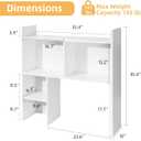 deli Desktop Shelf, Desk Hutch with 5 Shelves for Computer Desk, Desktop 3-Tier Display Rack, Multipurpose Wood Desktop Bookshelf Storage Organizer for Dorm Office Home