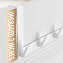 KitchLife Over The Door Hooks - Heavy Duty 5-Hook Organizer, 80lb Total Capacity for Robes, Coats & Towels, Fits 1 3/4" Doors, L18U, Gap-Free & Scratch-Free Design, White,2-Pack