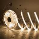 PAUTIX COB LED Strip Light IP65 Waterproof 32.8ft/10m 5040LEDs Natural White 4000K,High Lumen Flexible CRI93+ LED Tape 24V Super Bright,for Home&Office Lighting Project(Adapter&Dimmer Sold Separately)