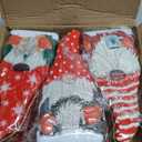 Whaline 3 Pack Christmas Food Tin Box Stripe Dot Snowflake Gnome Design Candy Tin Containers Metal Cookie Tin Jar with Lid for Storing Treat Chocolate Christmas Wrapping Party Favor Supplies, 3 Style