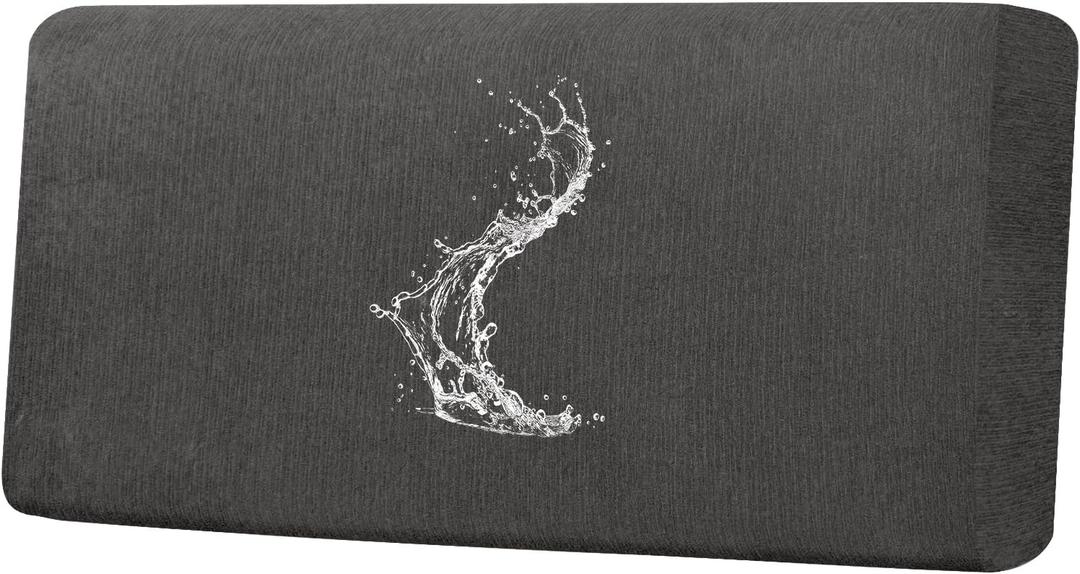 Waterproof Couch Cushion Covers - Stretch Washable Slipcover with Elastic Non-Slip Design, Furniture Protector for Pets,Kids (1 Cushion Loveseat, Dark Grey)