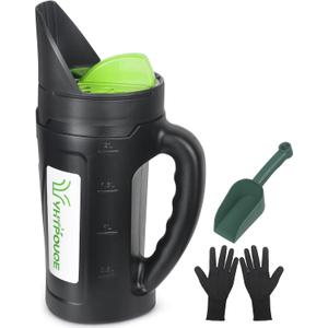 Hand held Spreader, Seed Spreader for Ice Melt, Grass Seed, Fertilizer Lawn and Garden. Multiple Adjustable Opening Sizes for Salt, Ice Melt, Up to 80 Oz