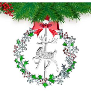 Christmas Ornaments 2025,Xmas Keepsake Pendant, Christmas Tree Ornament Handcrafted Metal DIY Hanging Craft Collectibles for Xmas Trees Home Party Party Gifts (Deer)