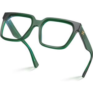 VISOONE Rectangle TR90 Blue Light Blocking Glasses Computer Eyewear with Preppy Look for Women and Men Cougar (Basil Green)