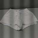 YOCUR Womens Lightweight Shorts Casual Baggy Trendy Hot Pants Elastic Waist Drawstring Comfy Shorts (Small, A03-white)