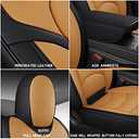 NS YOLO Full Coverage Leather Car Seat Covers Full Set Custom Fit for 2020 2021 2022 Tesla Model Y with Waterproof Leatherette in Automotive Interior Accessories (Black and Earth Yellow)