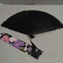 Amajiji Charming Elegant Modern Woman Handmade Bamboo Silk 8.27" (21cm) Folding Pocket Purse Hand Fan (CZT-07)