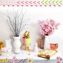 8 Pcs Artificial Cherry Blossom Branches Decor 15.7 Inch Artificial Cherry Flowers 4 Lifelike Curly Willow Branches for Home Indoor Decoration Vase DIY Wedding Table Centerpiece Decors Pink