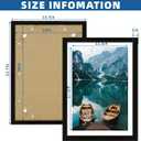 Hongkee 14x20 Picture Frame Set of 2, Rustic Black Wood Style - Display 14 x 20 Picture without Mat or 12x18 Picture with Mat, Wall Mounting Horizontal and Vertical