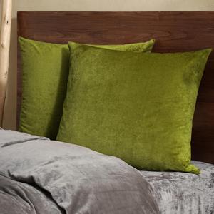 PHF Super Soft Velvet Euro Sham, 26"x 26",No Insert, 2 Pack Color Gradient Euro Pillow Covers, Ultra Cozy Pillow Covers for Luxurious Home Decorative, No Shedding, No Pilling, Olive Green