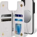 for iPhone Xs Max 6.5" Phone case[Compatible with magsafe][RFID Blocking Leather][Magnetic 2-in-1 Detachable][Back Flip Folio Wallet Cases] Shockproof Men Women Cover for Apple XS Max White