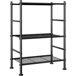 Abiglifty Storage Shelves, 3-Tier Metal Shelving, Wire Shelving with Adjustable Leveling Feet, Shelf Organizer for Bathroom, Closet, Garage