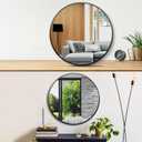 Itrue 12 Inch Small Round Decorative Wall Mirror, HD Silver-Coated Glass with Brushed Black Metal Frame, Minimalist Modern Accent Mirror for Vanity, Narrow Walls, Bathroom, Bedroom & Entryway