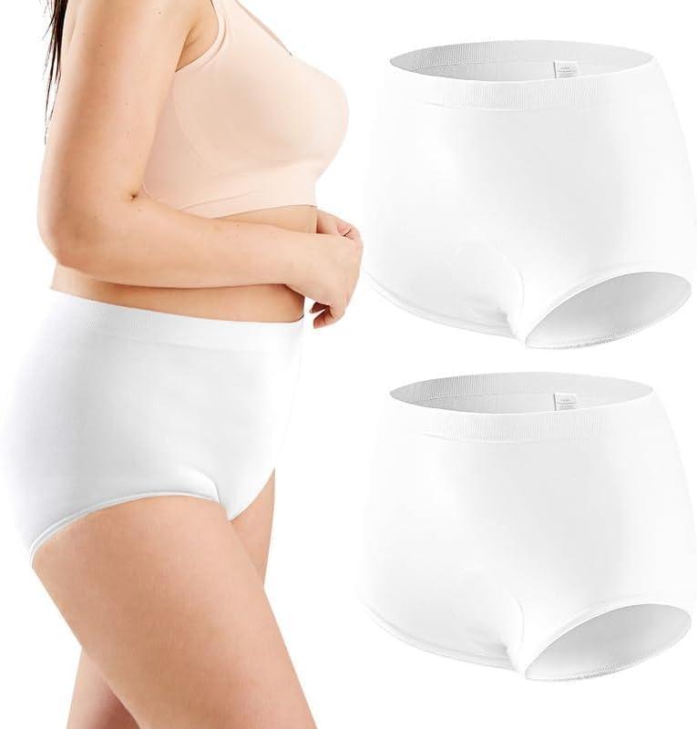 Incontinence Underwear for Women Washable Seamless Reusable Leak Proof Underwear for Women 120ML High Waist Modal Womens Incontinence Underwear for Bladder Control Underwear for Women (White, Large) (White-white)