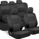 BDK PolyPro Car Seat Covers Full Set in Charcoal on Black  Front and Rear Split Bench for Cars, Easy to Install Cover Set, Accessories Auto Trucks Van SUV
