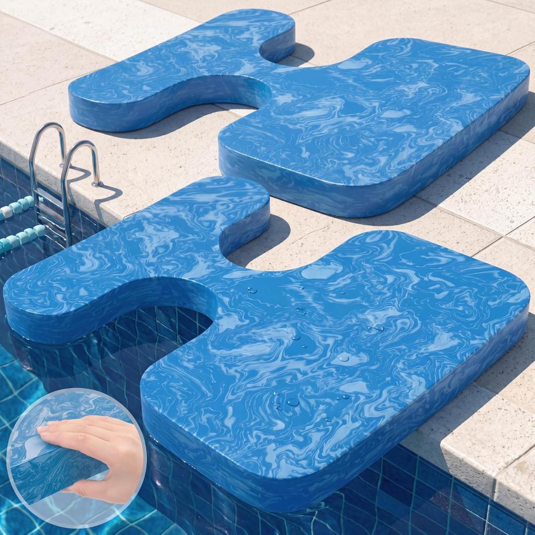 2 Pcs Extra Thick Saddle Float Strong Foam Support Saddle Seat Float Water Solid Swimming Pool Chair Swirl Pattern for Lake Beach River Boat Parks 23.5 x 21 x 2inch
