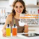 Coffee Syrup Dispenser Bottles Set 6 Pack 7 OZ, Simple Small Glass Syrup Bottles for Coffee Bar with Metal Pour Spout Ideal for Coffee Syrups, Honey