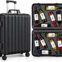 Wine Suitcase for Airplanes 12 Bottle Wine Luggage for Airplane Travel, 27 inch x 20 inch