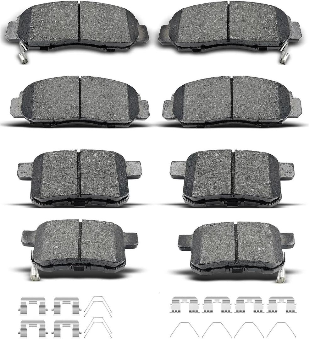 D1451 D1506 8pcs Ceramic Front Rear Brake Pads Set With Clips Fit For Honda Accord 2008 2009 2010 2011 2012,For Acura TSX 2009 2010 2011 2012 2013 2014