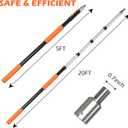 AgiiMan 26FT Reach Telescoping Pole - 5 to 20FT Extension Pole, Portable Aluminum Telescoping Rod with Easy Flip Lock, Paint Roller Extension Poles for Paint Dusting, Window Cleaning
