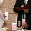 Irenare Unity Sand for Wedding Ceremony Set, Include Vase, Sand, Cork Stopper for Weddings Engagement Anniversary(Gray and Pink,Wedding)
