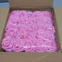 100 Pcs 2 Inch Artificial Flowers Faux Foam Fake Rose Head Bulk for Home Decor Wedding Decoration Bridal Shower Wall Table Centerpiece Arrangement DIY Craft (Pink)