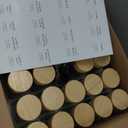 Glass Spice Jars with 360 Labels -24 pcs- 4oz- Spice Containers with Bamboo Lids -Shaker Lids- Pepper Grinder-Spice Organization for Cabinet-Drawer-Rack-Seasoning Organizer-Square bottles (Natural)