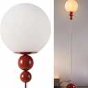 DEC LUCE DECOLUCE LIGHTING Modern Floor Lamps for Living Room, Globe Glass Shade Floor lamp for Bedroom, Standing lamp for Office, Corner(red)