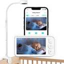 Baby Monitor with Camera and Audio, 5 Screen & App, 2.4GHz WiFi Secure Link, Sleep Tracking, Cry Detection, Night Vision, Temp & Humidity Monitor, 2-Way Talk, 5GB Cloud Storage, 4-in-1 Mount